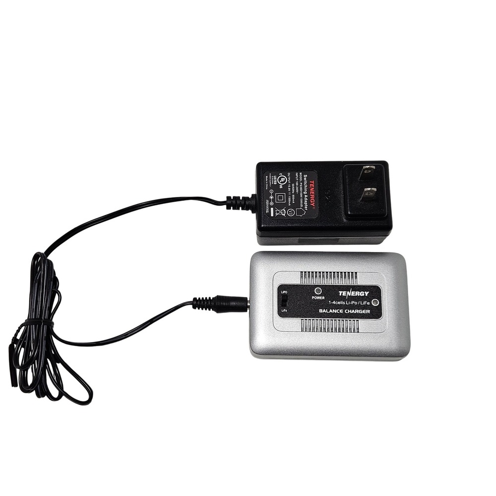 Tenergy 1-4 Cells Li-Po/LiFe Balance Charger 01267 Silver AC Adapter Tenergy